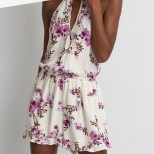 American Eagle mock neck floral romper